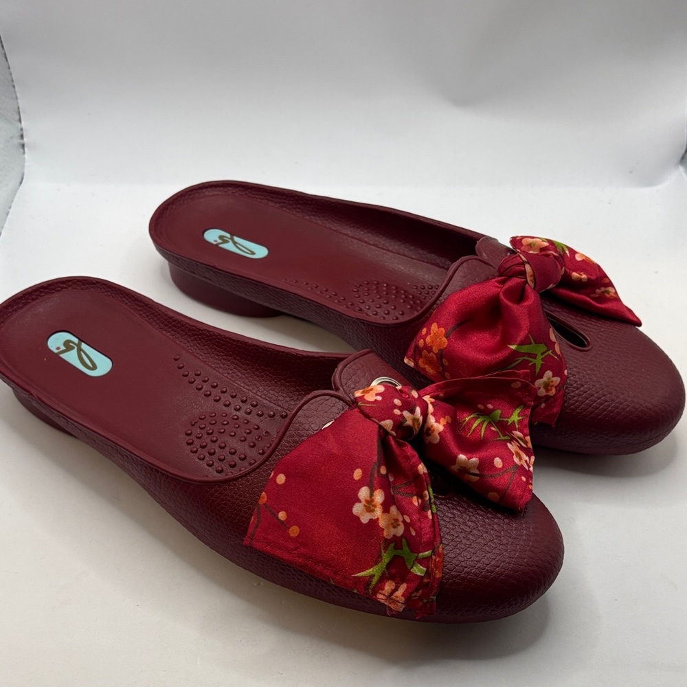 Oka-B Madison Slide jelly Sandals SZ L 9.5-10 slip on massage beads footbed flat